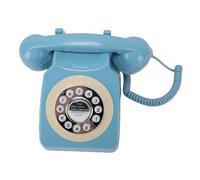 Yunseity Téléphone Fixe Filaire Antique, Téléphone de Bureau à Bouton-Poussoir de Style Vintage avec Fonction de Recomposition et Connecteur RJ11 pour la Maison, Le Bureau ou la sécurité (Blue)