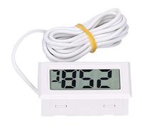 Yunseity Thermomètre Numérique Mini Instrument de Mesure électronique Filaire de la Température LCD, Boîtier ABS de Haute Précision avec des Lectures Claires pour -50 à 110 Celsius (WHITE)