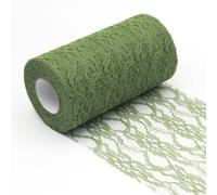 YUNSHANGHE Chemin de table en dentelle verte - 15 cm x 25 m - Décoration de table pour occasions spéciales telles que mariages et baptêmes