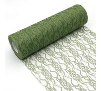 YUNSHANGHE Chemin de table en dentelle verte - 30 cm x 25 m - Décoration de table pour occasions spéciales telles que mariages et baptêmes