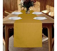 YUNSHANGHE Chemin de table imperméable 40 x 180 cm, moderne effet lin, lavable, parfait pour la salle à manger et les fêtes (jaune)