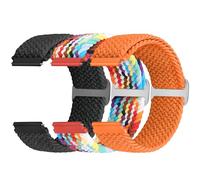 Yunshare Bracelet de montre en nylon tressé Solo Loop élastique - 18 mm, 19 mm, 20 mm, 22 mm, 24 mm - Bracelet de montre à libération rapide extensible - Remplacement pour femme et homme - Lot de 3