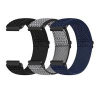 Yunshare Lot de 3 bracelets de montre à dégagement rapide - 18 mm, 19 mm, 20 mm, 22 mm, 24 mm, en nylon élastique pour montre Samsung Galaxy Watch/Garmin/Fossil/Amazfit/Huawei, 20 mm, Pas de gemme