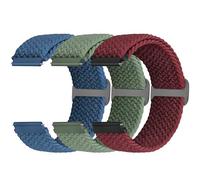 Yunshare Lot de 3 bracelets de rechange en nylon tressé à fermeture rapide - 18-24 mm - Pour Samsung, Garmin, Fossil, Amazfit, Huawei Watch - Pour homme et femme