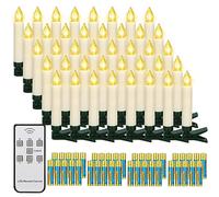 yunsheng Lot de 40 bougies LED de Noël - Bougies sans fil pour sapin de Noël avec minuterie - Fonctionne avec piles - Sans flamme - IP64 - Contient 40 piles AAA