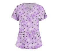 Yunshenla Halloween Blouse Medicale Femme Col en V Manches Courtes Médicals Tunique Infirmiere Professionnelle Coiffeur Adulte Deguisement Diable Déguisement Sorcière Blanche Costume Sorciere Travail