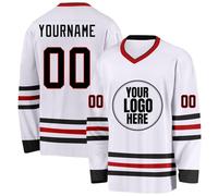 Yunshenla Maillot de Hockey Personnalisé Concevez Votre Tshirt Sport Personnalisable avec Votre Nom/équipe/Numéro Personnalisé à Col en V Maillot de Hockey Homme Enfant Manches Longues(#01)