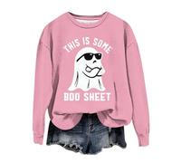Yunshenla Sweatshirts Femme Halloween Fantôme Mignon Costumes Vetement Halloween Pull d'halloween Col Ras du Cou Amusants à Manches Longues Automne Sweat-Shirt pour Femme
