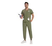 Yunshenla Tenue Aide Soignante Professionnelle Pantalon Travail + Blouse Medicale 2PCS Ensemble Homme Uniforme Médicale Haut et Pantalons Tissu à Séchage Rapide Vêtement Médical(16 Uniform-Medical,M)