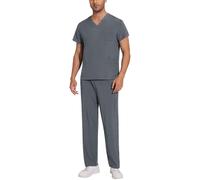 Yunshenla Tenue Infirmiere Professionnelle Pantalon Travail + Blouse Medicale 2PCS Ensemble Homme Uniforme Médicale Haut et Pantalons Tissu à Séchage Rapide Vêtement Médical(05 Uniform-Medical,L)