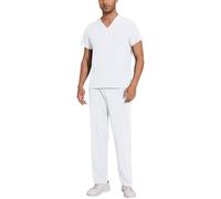 Yunshenla Tenue Infirmiere Professionnelle Pantalon Travail + Blouse Medicale 2PCS Ensemble Homme Uniforme Médicale Haut et Pantalons Tissu à Séchage Rapide Vêtement Médical(10 Uniform-Medical,S)