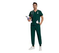 Yunshenla Tenue Infirmiere Professionnelle Pantalon Travail + Blouse Medicale 2PCS Ensemble Homme Uniforme Médicale Haut et Pantalons Tissu à Séchage Rapide Vêtement Médical(14 Uniform-Medical,M)