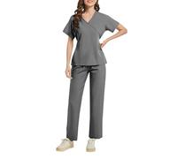 Yunshenla Uniforme Médicale Femme Ensemble - Tenue de Travail Infirmiere Professionnelle Blouse Medicale 2PCS Haut et Pantalons Tissu Vêtement Médical(14 Vêtements-Médicals,S)