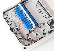 YUNSI Coupleur de Fibre FTTH 12 Boîte de terminaison de cœurs Fibre Optique FTTH Boîte de Distribution Optique à Fibre de la boîte avec corbeilles d'adaptateur 12pcs pour FTTH