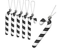 YUNSTK Lot de 6 bâtons de sucre - Décoration de Noël - Décoration de Noël - Pour décoration de Noël - Noir et blanc