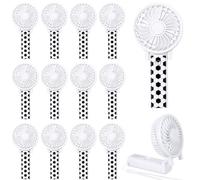 Yuntau Lot de 12 mini éventails de football pliables et portables en vrac avec cordon pour équipe de football, cadeau de jeu, sport en plein air, rafraîchissement de fête, batterie non incluse
