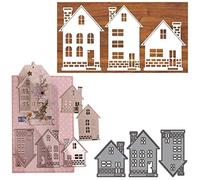 YunTrip Lot de 3 matrices de découpe en métal en forme de maison pour scrapbooking, gaufrage, album photo, cartes décoratives