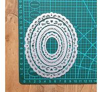 YunTrip Lot de 4 matrices de découpe en métal avec cadre ovale pour loisirs créatifs, scrapbooking, gaufrage décoratif pour la fabrication de cartes