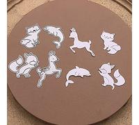 YunTrip Lot de 4 matrices de découpe en métal pour fabrication de cartes Motif renard, cerf, dauphin