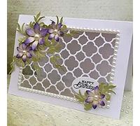 YunTrip Matrices de découpe argentées pour la fabrication de cartes, cadre en grille, arrière-plan, pochoir pour bricolage, scrapbooking, gaufrage, loisirs créatifs, cartes en papier, loisirs