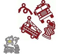YunTrip Matrices de découpe en métal en forme de camion de pompier pour bricolage, scrapbooking, gaufrage, album photo, cartes en papier, loisirs créatifs