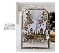 YunTrip Matrices de découpe en métal Motif cerf flocon de neige pour bricolage, scrapbooking, album, gaufrage, photos, travaux manuels, cartes en papier décoratives