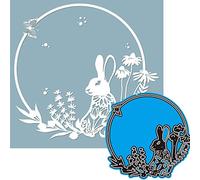 YunTrip Matrices de découpe en métal pour fabrication de cartes, motif herbe et lapin pour bricolage, scrapbooking, gaufrage, album photo, cartes en papier, loisirs créatifs, décoration