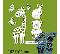 YunTrip Matrices de découpe en métal pour la fabrication de cartes, motif girafe, lapin, amis - Pour scrapbooking, album photo, gaufrage, cartes décoratives