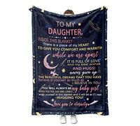 YunTu Couverture Chaude avec Inscription « My Daughter » - Cadeau d'anniversaire et de Saint-Valentin de la Part de Maman et Papa (Lettre de Nuit, 60 x 80in / 150 x 200 cm)