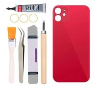 Yuntunele Vitre arrière de rechange compatible avec iPhone 11 6,1", tous les transporteurs avec ensemble d'outils professionnels (rouge)
