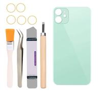 Yuntunele Vitre arrière de rechange compatible avec iPhone 11 6,1", tous les transporteurs avec ensemble d'outils professionnels (vert)