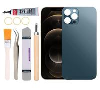 Yuntunele Vitre arrière de rechange pour iPhone 12 Pro, tous les transporteurs avec kit d'outils de réparation professionnel (bleu)