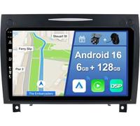 YUNTX [6GB+128GB] Android 16 2 Din Autoradio pour Mercedes Benz SLK-Class R171 2004-2010-[Intégré CarPlay/Android Auto/DSP/GPS]-IPS 9" Écran Tactile-CAM+MIC-Bluetooth 5.0/MirrorLink/360 Camera