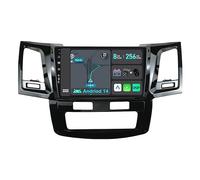 YUNTX [8GB+256GB] Android 14 2 Din Autoradio pour Toyota Fortuner Hilux Revo Vigo (2004-2015)-[Intégré CarPlay/Android Auto/DSP/GPS]-IPS 2.5D 9 Pouce Écran tactile-CAM+MIC-DAB/Bluetooth 5.0/MirrorLink