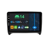 YUNTX 9 Pouces Android 14 Autoradio pour Audi TT MK2 8J 2006-2012 | Octa-Core | 6Go 128Go | Intégré 4G LTE | CarPlay&Android Auto | DSP | Dab | QLED | Dual Band WiFi | Bluetooth 5.0
