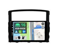 YUNTX Android 16 [4GB+64GB] Autoradio pour Mitsubishi Pajero 4 V80 V90 2006-2016-[Built in CarPlay/Android Auto/DSP/GPS/Commande au Volant/360 Caméra/Bluetooth 5.0]+Camér MIC-IPS 9"