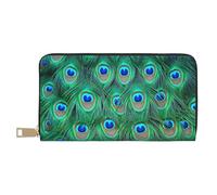 YUNWEIKEJI Adorable Paon Vert, Portefeuille de Grande capacité pour Hommes Femmes Portefeuilles Carte de crédit Portefeuille en Cuir Microfibre