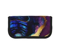 YUNWEIKEJI Agate Abstraite Violet, Bleu, Or, Trousse à Crayons, Pochette à Crayons en Toile, Trousse à Crayons de Grande capacité, Trousse à cosmétiques