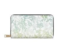 YUNWEIKEJI Algues Bleues de mer Verte, Portefeuille de Grande capacité pour Hommes Femmes Portefeuilles Carte de crédit Portefeuille en Cuir Microfibre