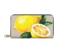 YUNWEIKEJI Aquarelle Fruits D'été Citrons Feuilles Slich, Portefeuille de Grande capacité pour Hommes Femmes Portefeuilles Carte de crédit Portefeuille en Cuir Microfibre