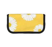 YUNWEIKEJI Aster Blanc Marguerite Jaune, Trousse à Crayons, Pochette à Crayons en Toile, Trousse à Crayons de Grande capacité, Trousse à cosmétiques