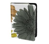 YUNWEIKEJI Automne Couleurs Modernes Gerbera Marguerites Floral, Porte-Passeport Portefeuille de Voyage en Cuir PU Étui pour Passeport Couvre-Passeport 5,5 Pouces