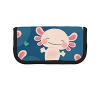 YUNWEIKEJI Axolotl Kawaii, Trousse à Crayons, Pochette à Crayons en Toile, Trousse à Crayons de Grande capacité, Trousse à cosmétiques