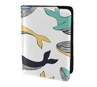YUNWEIKEJI Baleines Baleine Animal, Porte-Passeport Portefeuille de Voyage en Cuir PU Étui pour Passeport Couvre-Passeport 5,5 Pouces