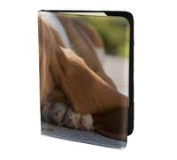 YUNWEIKEJI Basset Hound, Porte-Passeport Portefeuille de Voyage en Cuir PU Étui pour Passeport Couvre-Passeport 5,5 Pouces