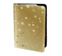 YUNWEIKEJI Beaucoup d'étoiles dorées sans Soudure, Porte-Passeport Portefeuille de Voyage en Cuir PU Étui pour Passeport Couvre-Passeport 5,5 Pouces