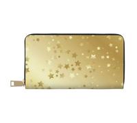 YUNWEIKEJI Beaucoup d'étoiles dorées sans Soudure, Portefeuille de Grande capacité pour Hommes Femmes Portefeuilles Carte de crédit Portefeuille en Cuir Microfibre