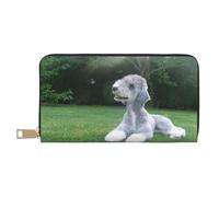 YUNWEIKEJI Bedlington Terrier Chiens drôles Chiens à Fourrure Animaux, Portefeuille de Grande capacité pour Hommes Femmes Portefeuilles Carte de crédit Portefeuille en Cuir Microfibre