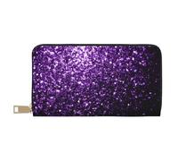 YUNWEIKEJI Belles Paillettes Violettes, Portefeuille de Grande capacité pour Hommes Femmes Portefeuilles Carte de crédit Portefeuille en Cuir Microfibre