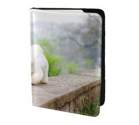 YUNWEIKEJI Bichon Frise Parc Animaux Chiens Bichon Frise Chiens, Porte-Passeport Portefeuille de Voyage en Cuir PU Étui pour Passeport Couvre-Passeport 5,5 Pouces